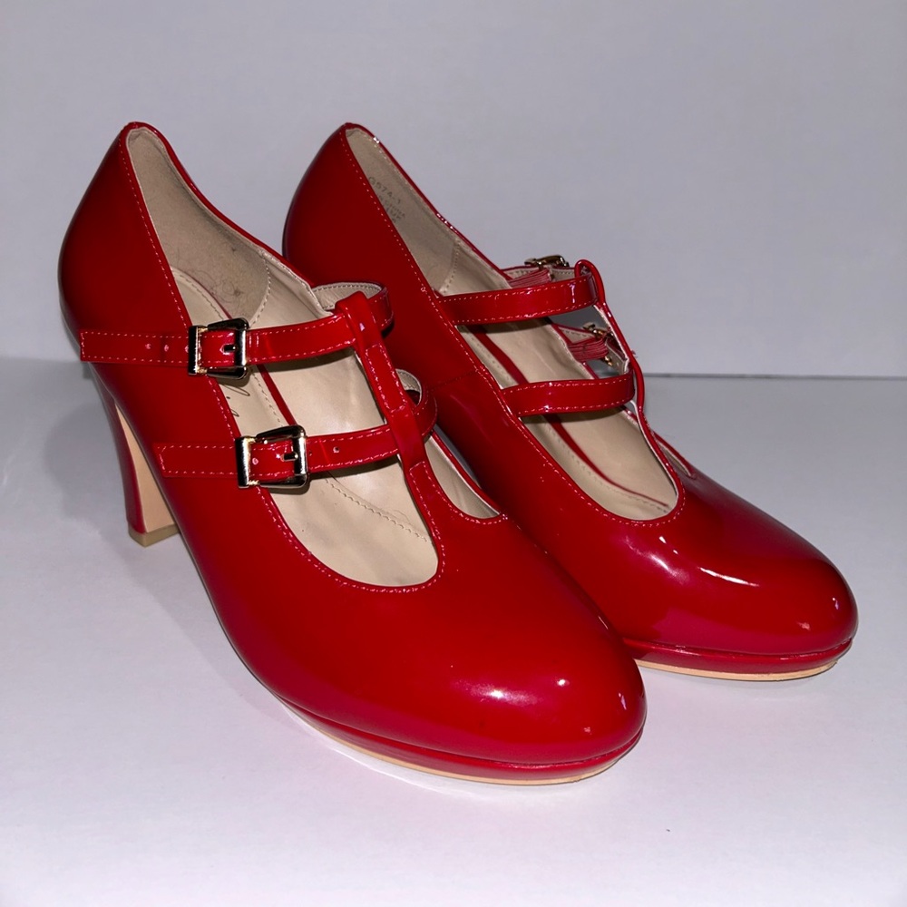 MACKIN GIRL DOUBLE T STRAP MARY JANES SZ 8